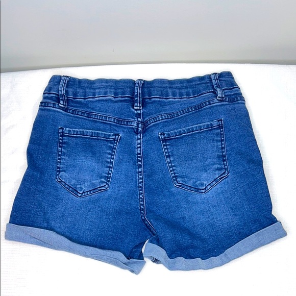 Royalty For Me Blue Jean Shorts High-Waisted Cuffed size 8 - Picture 2 of 8